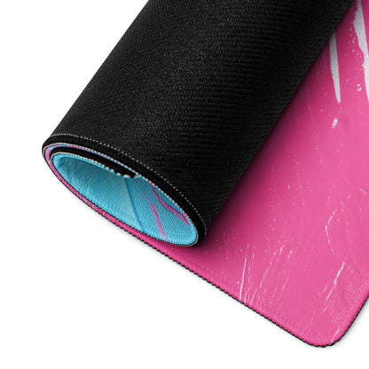 Vibrant Splash Art Gaming Mouse Pad - Gaming Mouse Pad Blue Pink Yellow Abstract Energetic Mood Modern Decor Esports