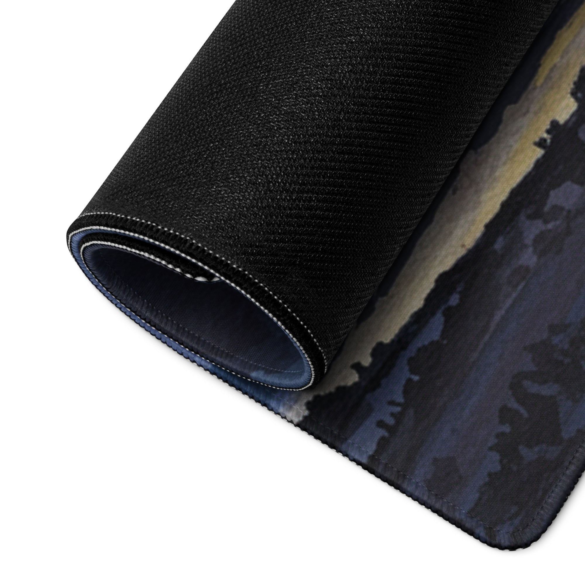 Azure Storm Landscape Pad - Mouse Pad Blue Indigo Home Office Landscape Moody Atmosphere Decor Desk Mat Watercolor