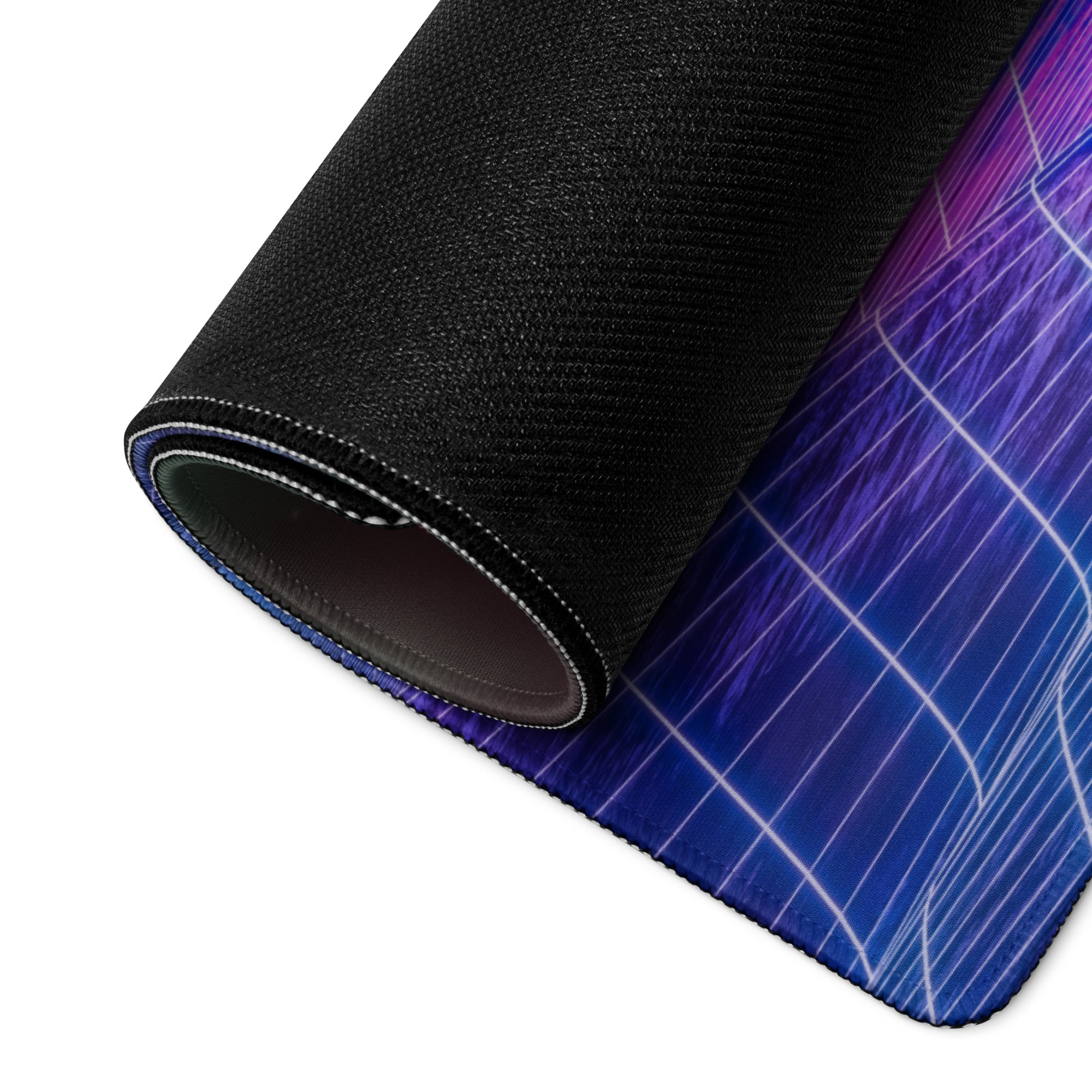 Neon Orbit Grid Pad - Mouse Pad Neon Pink Purple Gaming Desk Futuristic Cyberpunk Vibrant Mood Esports Art