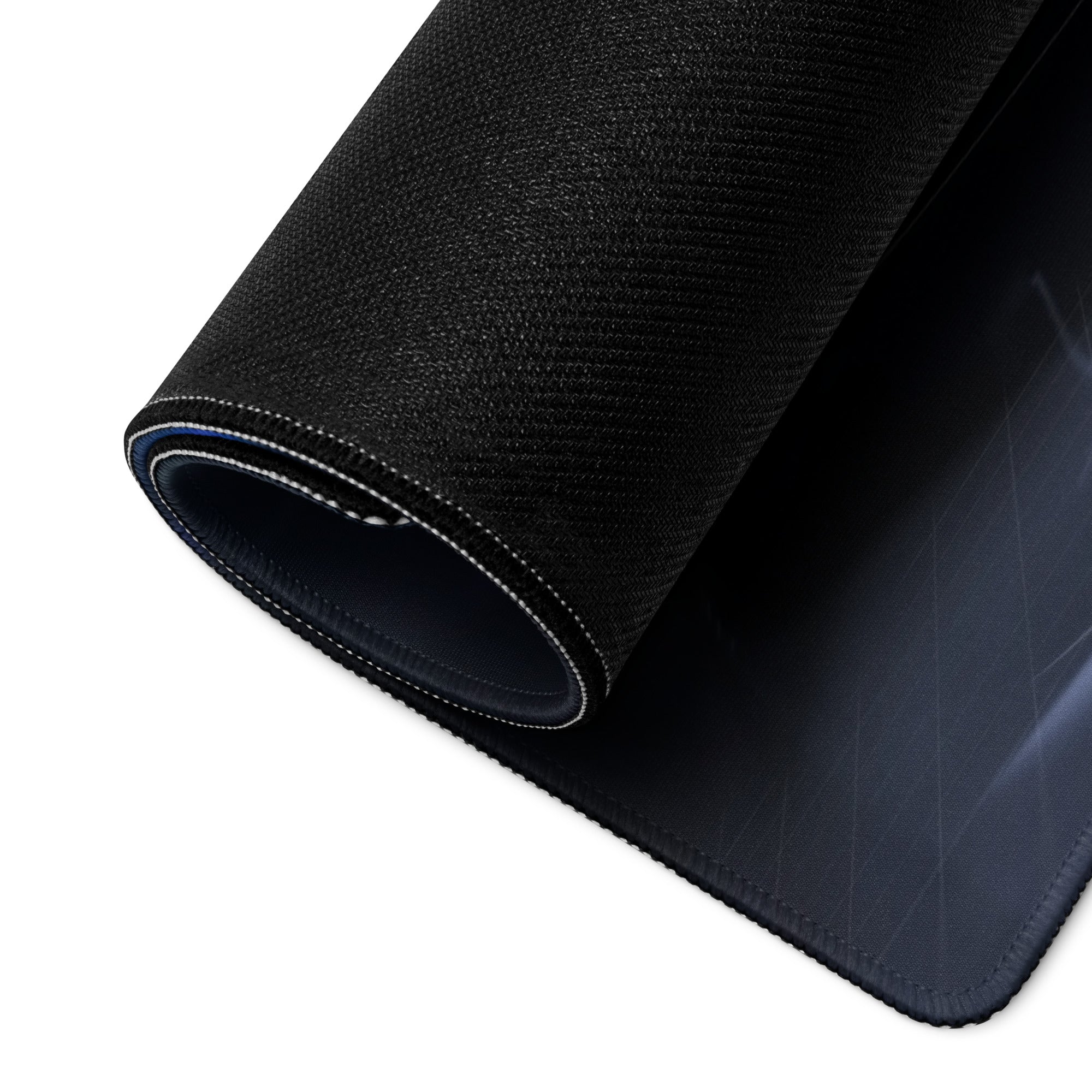 Night Drive Car Gaming Mouse Pad - Racing Car Black Blue Desk Gaming Pad Futuristic Intense Mood Minimalist