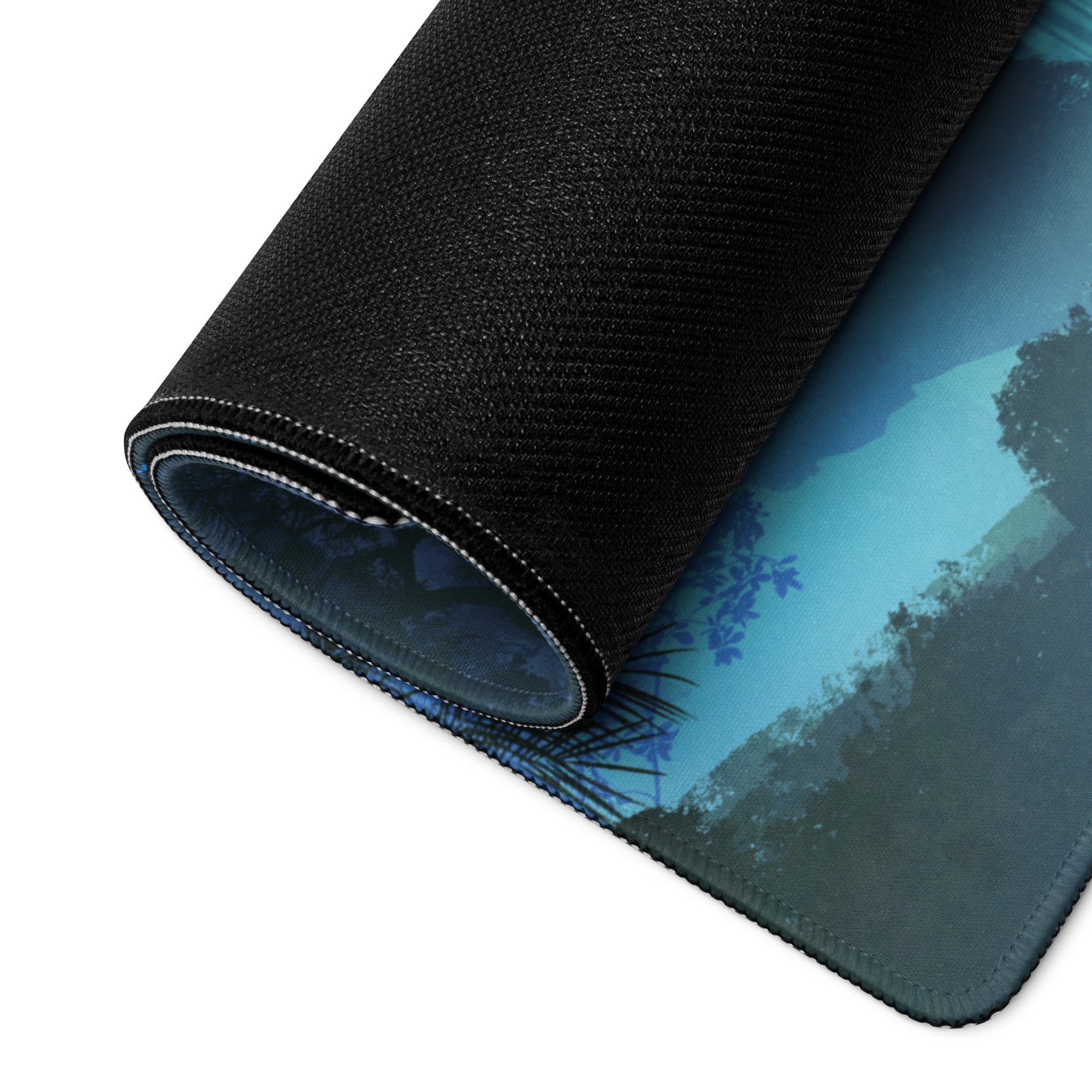 Azure Jungle Gaming Mouse Pad - Gaming Mouse Pad Blue Gradient Desk Setup Modern Calm Mood Minimalist Decor for Gamers