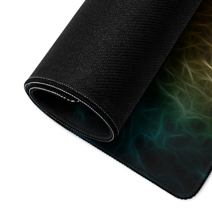 Cat Portrait Mouse Pad Multicolor Neon Gaming Desk Fractal Art - Mood Cyberpunk, Modern Minimal, Large Mouse Pad