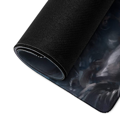 Epic Dark Fantasy Battle Mouse Pad - Gaming Mouse Pad Blue Black Dark Fantasy Digital Art Intense Mood Esports Decor