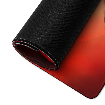 Crimson Samurai Mouse Pad - Samurai Silhouette Red Black Gaming Desk Bold Dramatic Mood Modern Gaming Mouse Pad Art