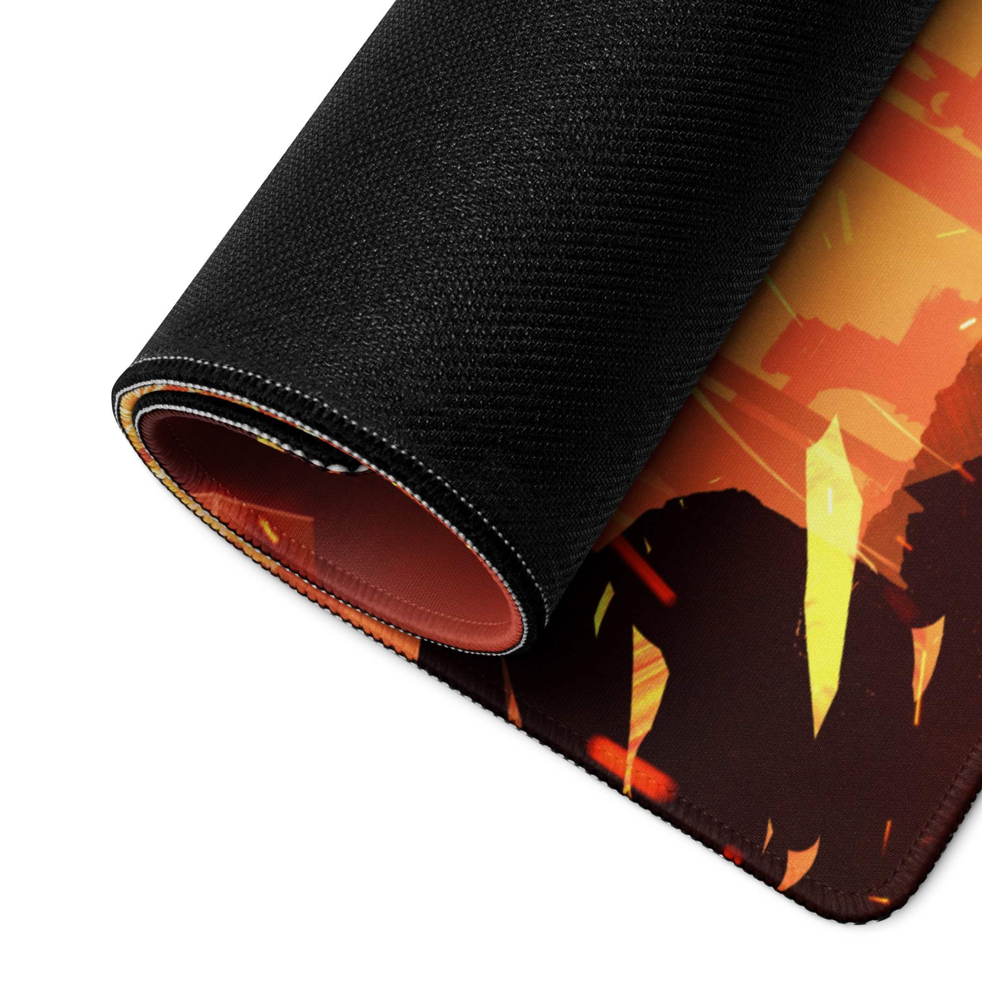 Inferno Aurora Gaming Mouse Pad - Gaming Pad Fiery Red Orange Desk Setup Fantasy Art - Epic Mood Large Size Digital Art