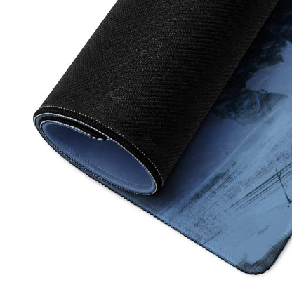 Blue Winter Scene Gaming Pad - Mouse Pad Blue For Gaming Desk Abstract Dynamic Modern Minimal Large Mat Digital Art