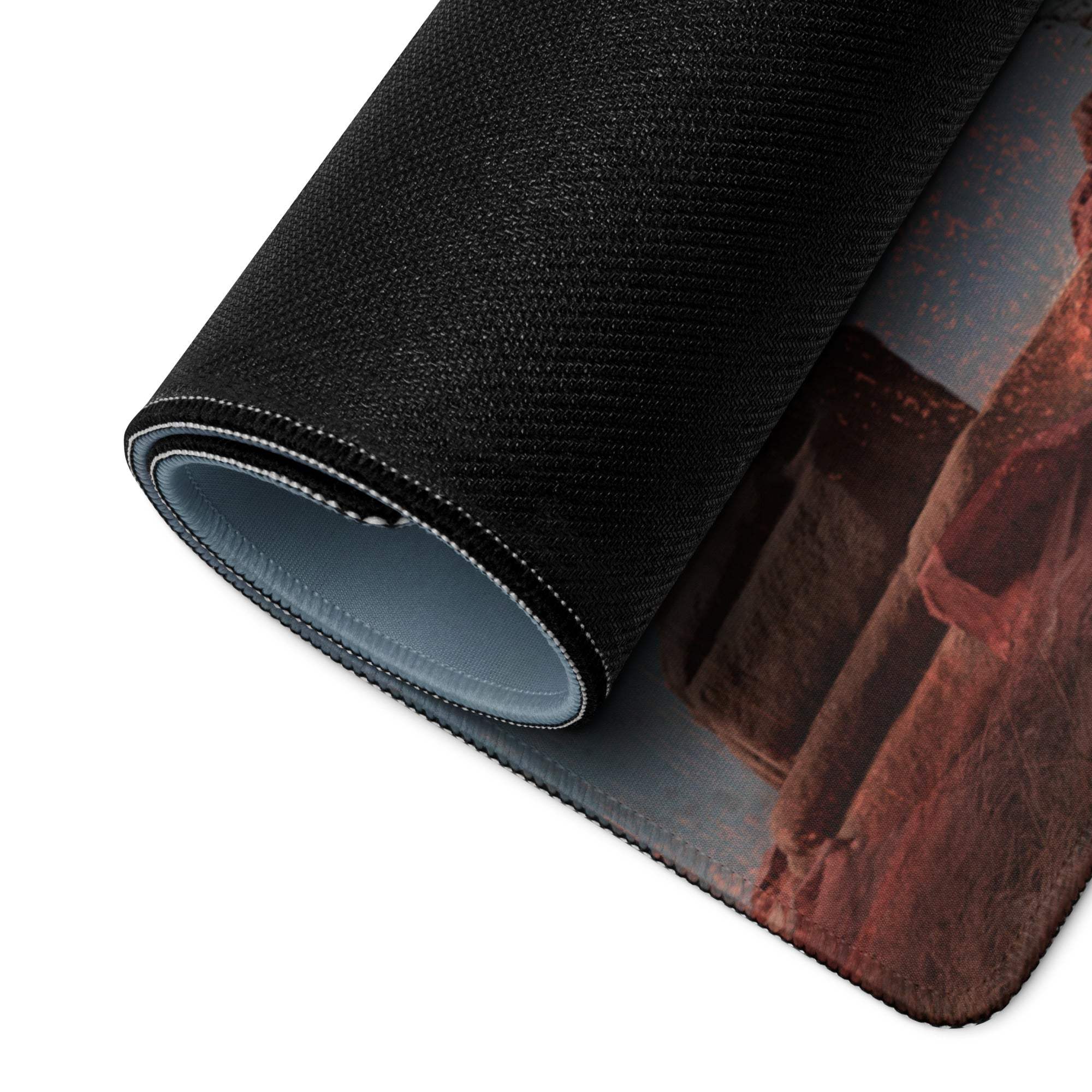 Desert Monolith Gaming Mouse Pad - desert monolith teal glow desk gaming epic futuristic mood modern desk decor mat