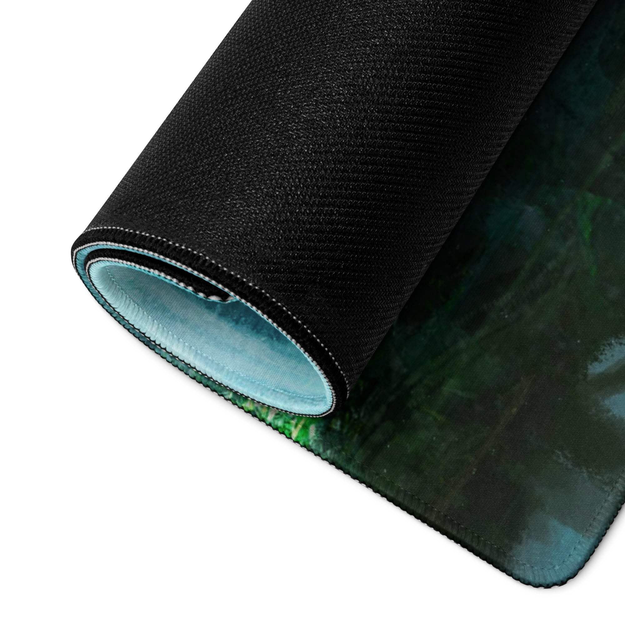 Oceanic Forest Mystic Pad - Oceanic Forest Blue Teal Gaming Desk Immersive Mood Decor Large Mouse Pad Digital Painting