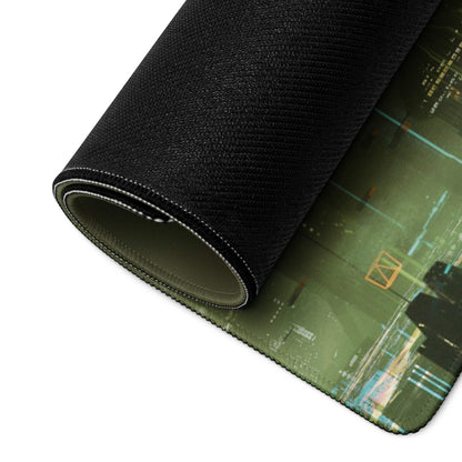 Midnight Cityscape Gaming Mouse Pad - Gaming Mouse Pad Cityscape Black Teal Desk Setup Cyberpunk Moody Neon Night Vibe