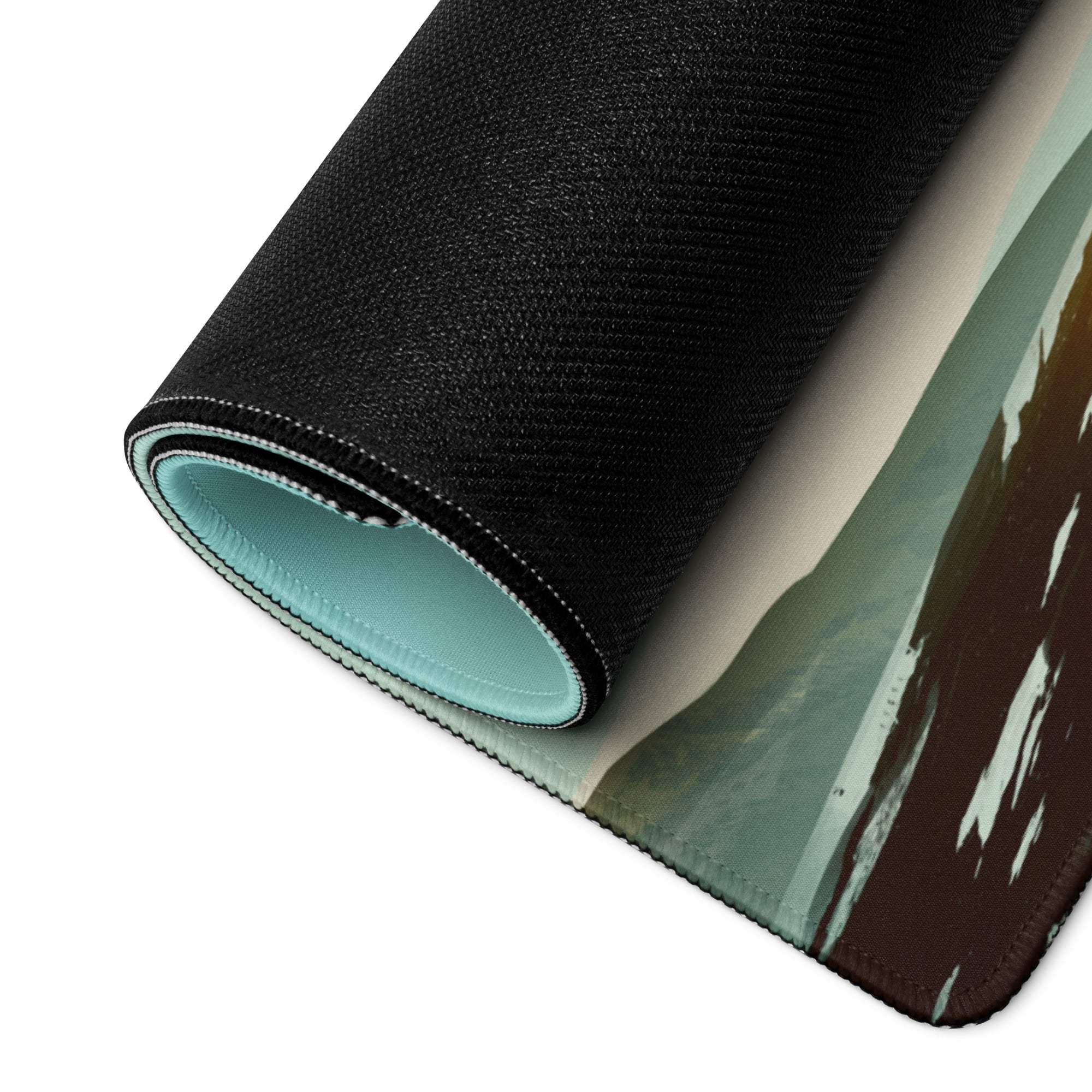 Alpine Mountain Landscape Mouse Pad - Mountain Landscape Teal Desk Mat Gaming Modern Calm Mood Minimalist Decor