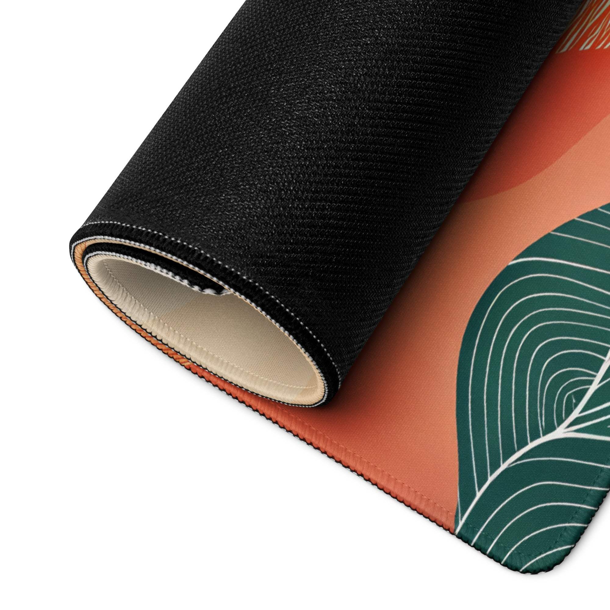 Sunset Wave Pro Gaming Pad - Gaming Mouse Pad Peach Orange Desk Modern Abstract - Warm Modern Gaming Setup Digital Art