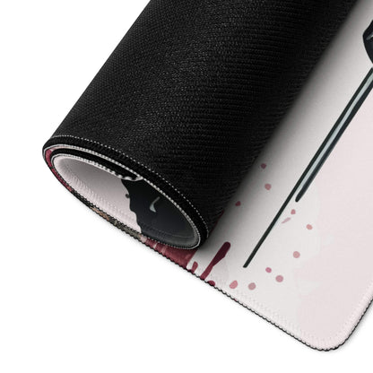Cherry Blossom Mountain Desk Pad - Mountain Cherry Blossom Pink Desk Pad Zen Calm Vibe Minimalist Asian Decor Gaming Pad
