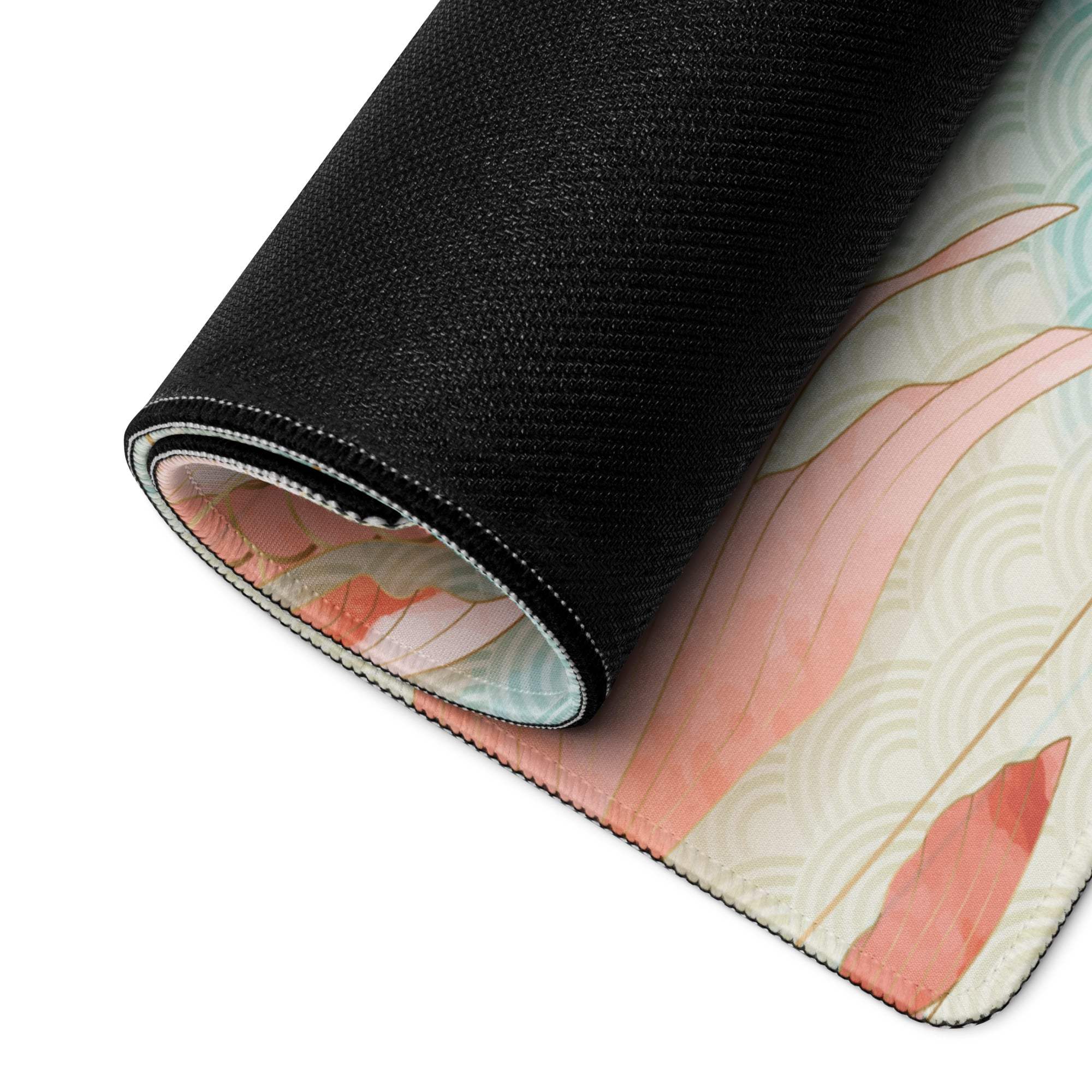 Pastel Koi Fish Mouse Pad - Koi Fish Mouse Pad Pastel Pink Blue Calm Mood Minimalist Gaming Desk Mat Watercolor