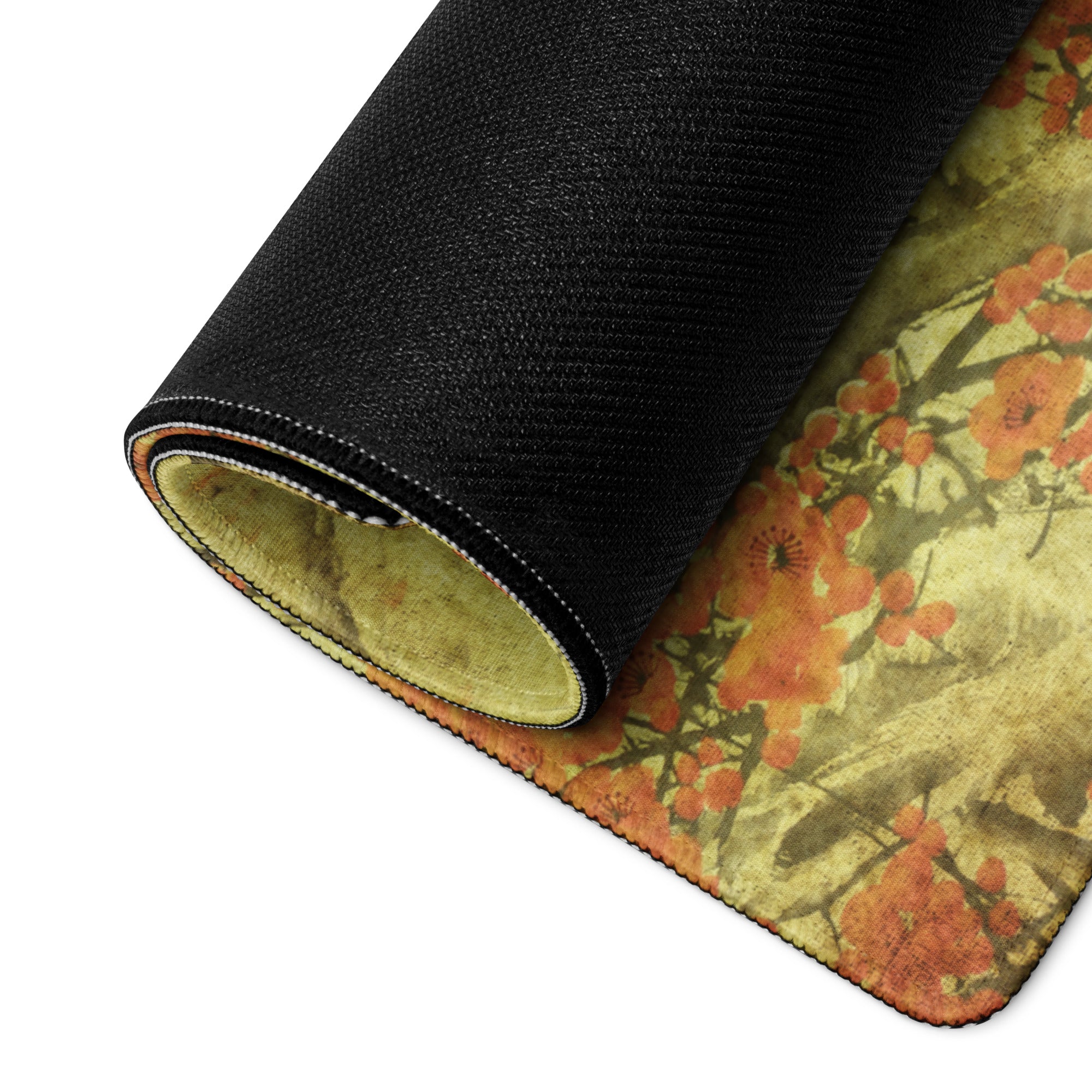 Serene Plum Blossom Bamboo Desk Pad - Plum Blossom And Bamboo On Beige Parchment Pad Sumi-E Calm Desk Accessory Ink Wash