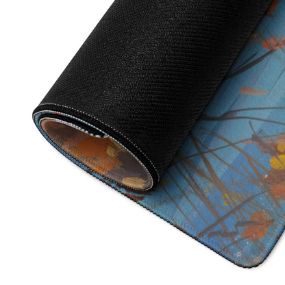 Autumn Landscape Mouse Pad - Landscape Mouse Pad Blue Orange Gaming Impressionist Calm Mood Modern Desk Accessory Oil