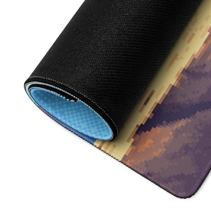 Pixel Desert Sky Gaming Pad - Desert Canyon Blue Sky Gaming Pixel Art Vibrant Mood Retro Decor Desktop Mat Digital Art