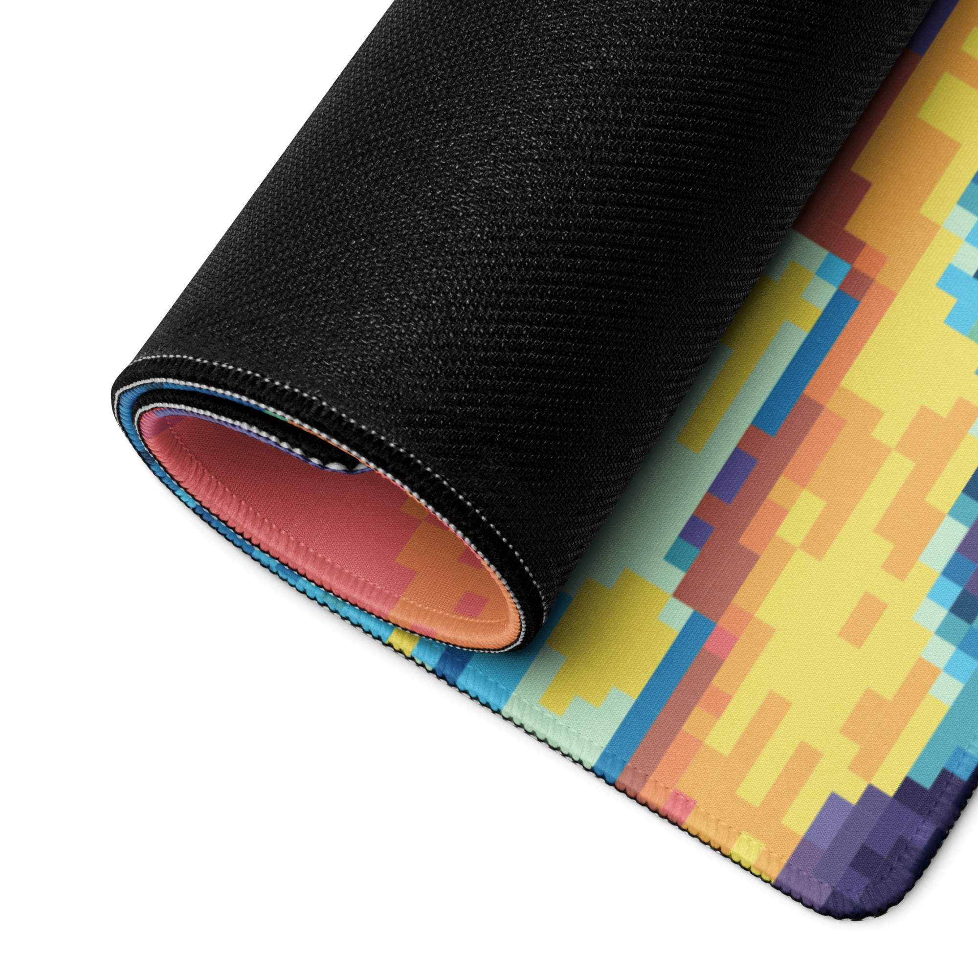 Pixel Sunset Beach Gaming Pad - Beach Sunset Pixel Art Pink Purple Orange Yellow Gaming Pad Mood Vibrant Modern Digital