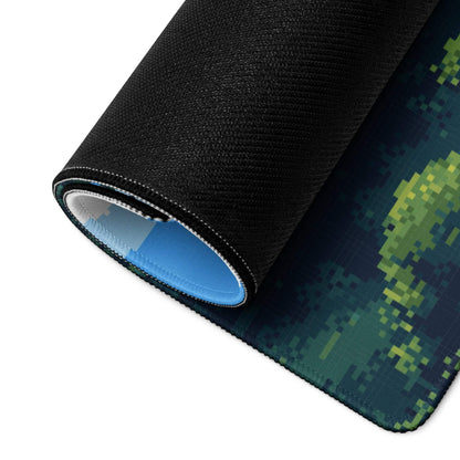 Pixel Forest Adventure Mouse Pad - Gaming Mouse Pad Blue Forest Pixel Art Desk Setup Serene Mood Modern Rustic Game Room Accessory Pixel Art