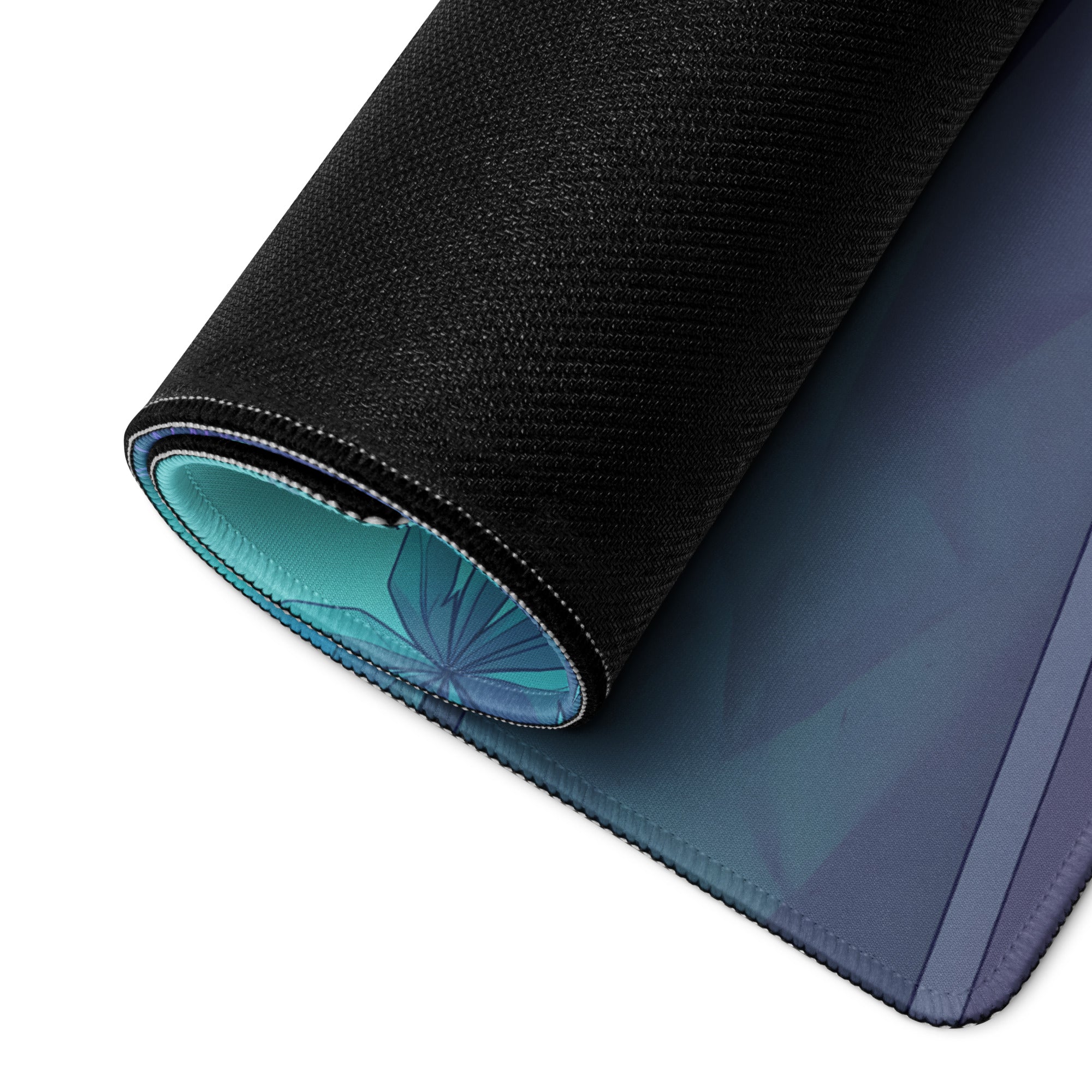 BMW M3 F80 Inspired Teal Purple Vaporwave Gaming Mouse Pad, Neon Sports Sedan Desk Mat with Retro Futuristic Palm Tree Artwork