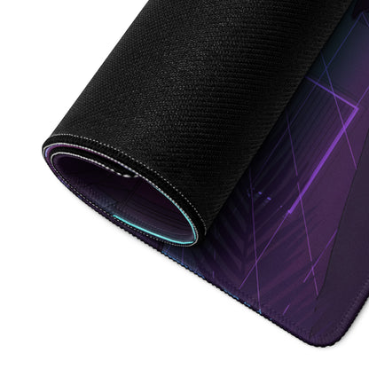 Lotus Elise Inspired Orange Purple Vaporwave Gaming Mouse Pad, Neon Retro Sports Car Desk Mat with Cyberpunk Garage Artwork