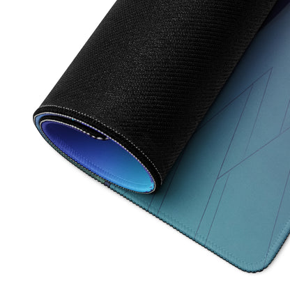 BMW M3 F80 Inspired Teal Blue Vaporwave Gaming Mouse Pad, Retro Futuristic Sports Sedan Desk Mat with Neon Forest Sunset Artwork