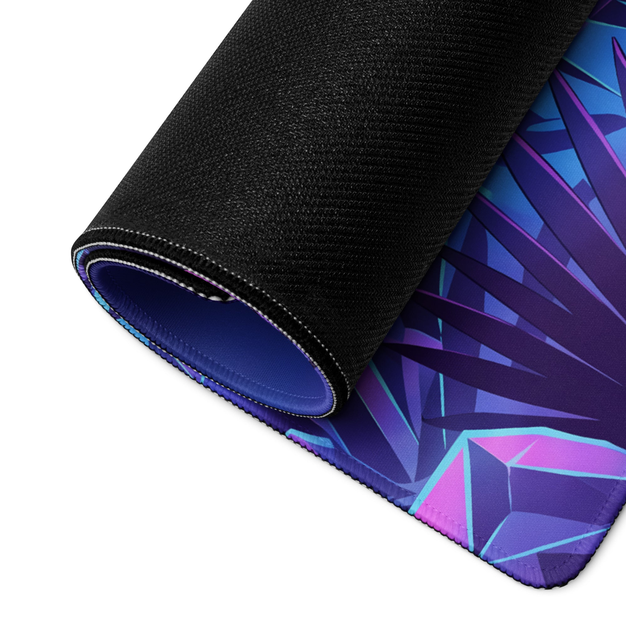 Mercedes-Benz SLS AMG Inspired Silver Purple Vaporwave Gaming Mouse Pad, Neon Supercar Desk Mat with Retro Futuristic Palm Tree Sunset Artwork