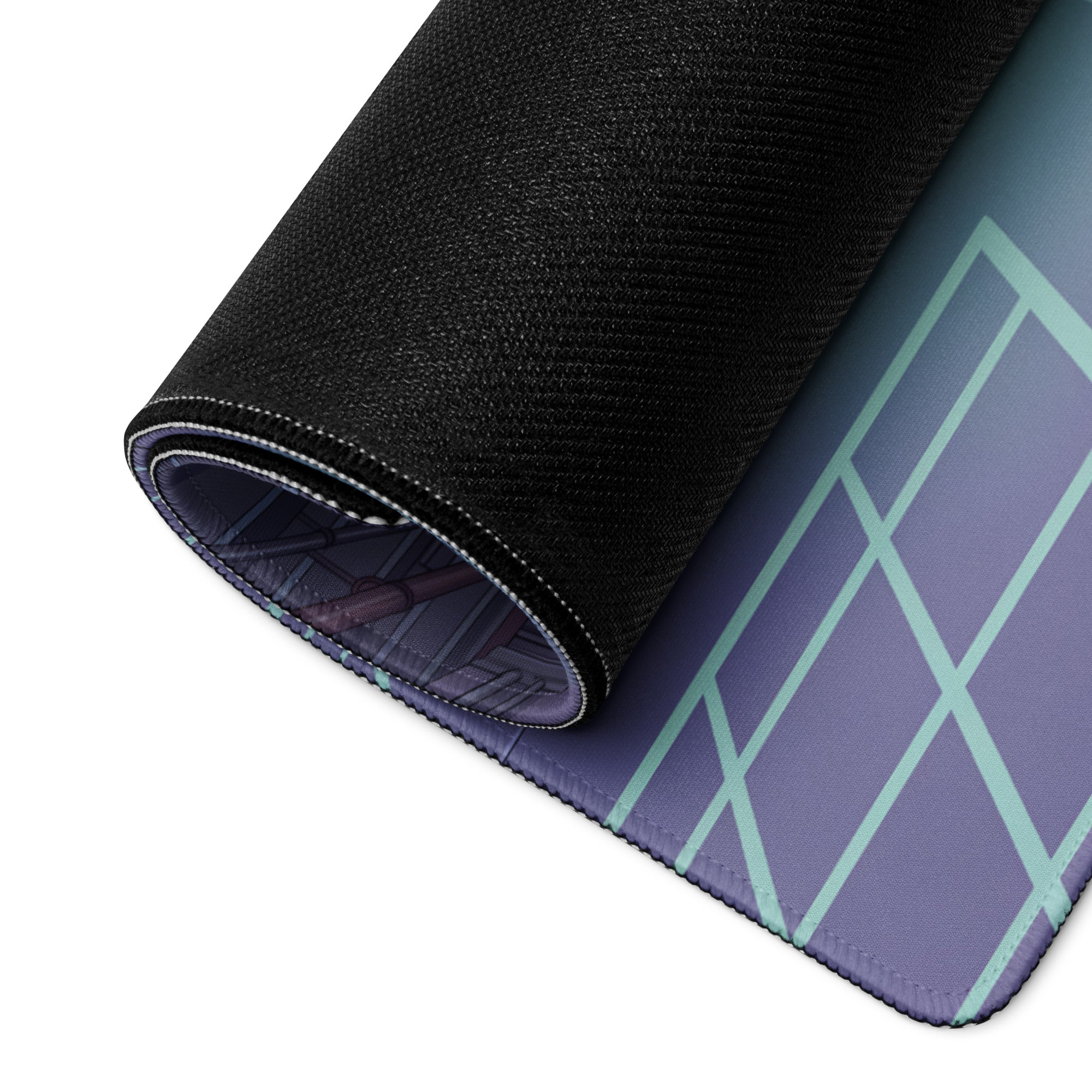 BMW M4 G82 Inspired Black Purple Vaporwave Gaming Mouse Pad, Neon Sports Coupe Desk Mat with Cyberpunk Garage Artwork and Retro Futuristic Style