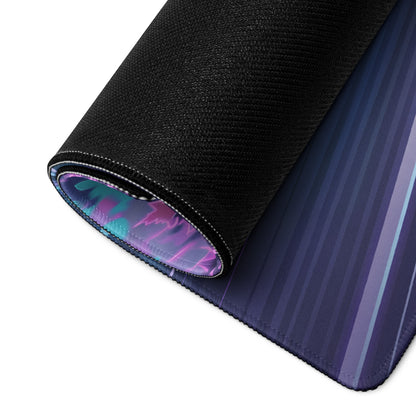 BMW M3 E92 Inspired Red Purple Vaporwave Gaming Mouse Pad, Neon Sports Coupe Desk Mat with Retro Futuristic Palm Tree Sunset Highway Artwork