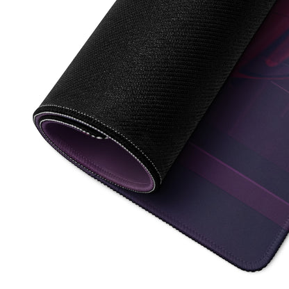 BMW M2 F87 Inspired Red Blue Vaporwave Gaming Mouse Pad, Neon Sports Coupe Desk Mat with Futuristic Cyberpunk Garage Artwork