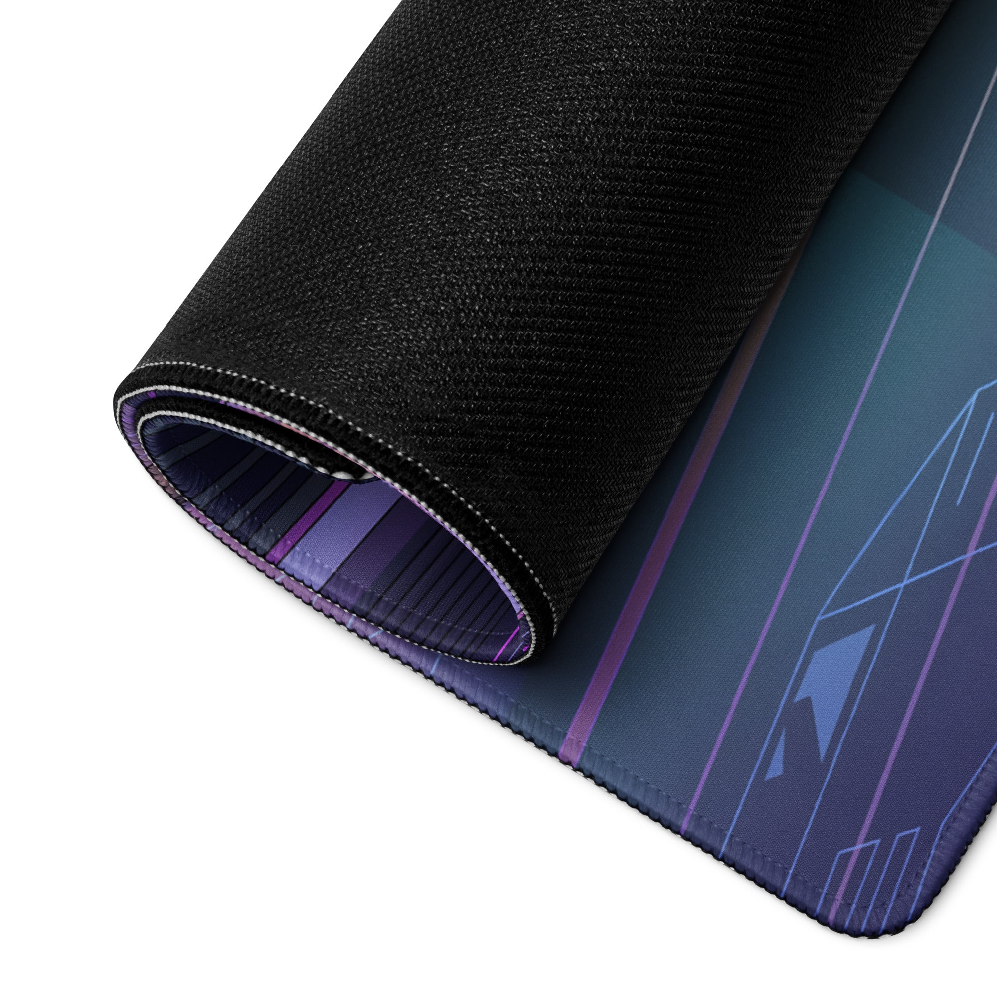 BMW E30 Touring Inspired Gold Purple Vaporwave Gaming Mouse Pad, Retro Wagon Desk Mat with Neon Sunset Garage Artwork