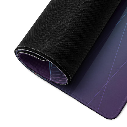 BMW M2 G87 Inspired White Purple Vaporwave Gaming Mouse Pad, Neon Sports Coupe Desk Mat with Retro Futuristic Wave Grid Artwork