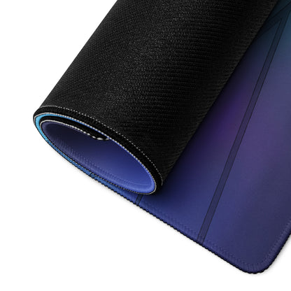 BMW M4 GT3 Inspired Black Blue Vaporwave Gaming Mouse Pad, Neon Race Car Desk Mat with Futuristic Studio Lighting Artwork