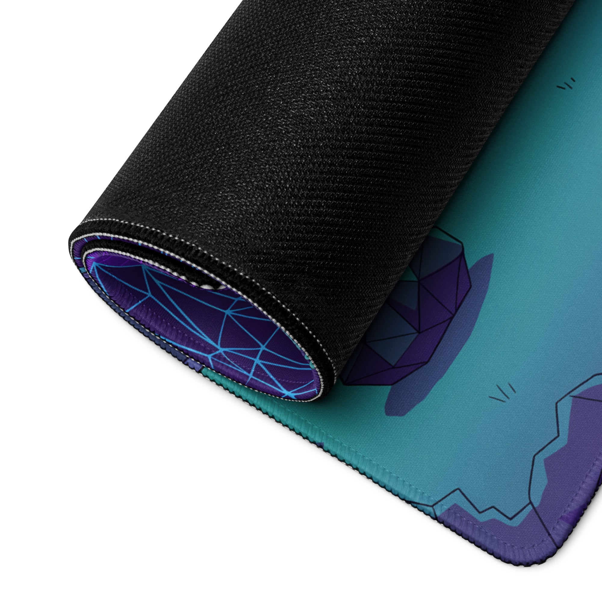 BMW M3 F80 Inspired Red Purple Vaporwave Gaming Mouse Pad, Neon Sports Sedan Desk Mat with Retro Futuristic Crystal City Artwork