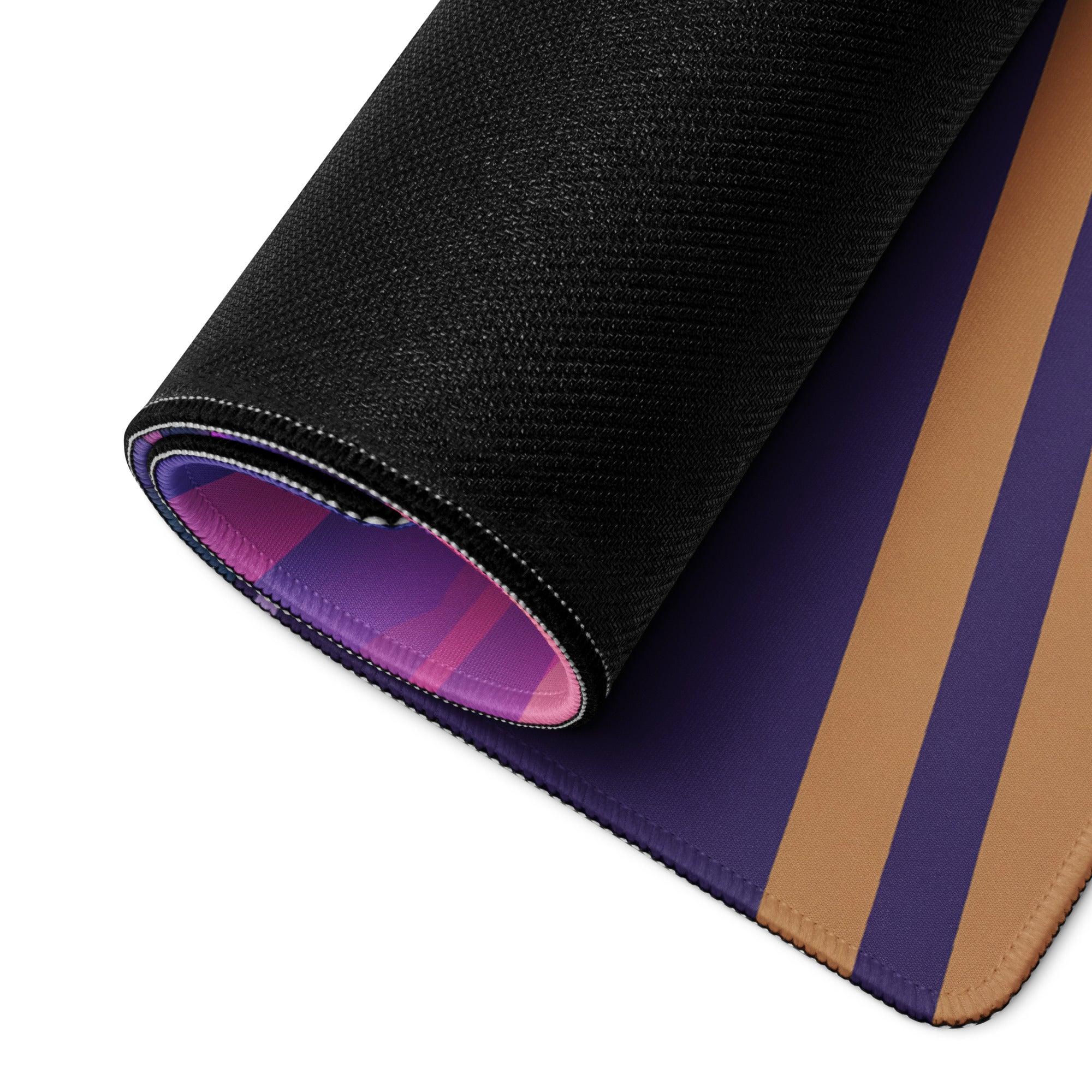 BMW M4 F82 Inspired Silver Purple Vaporwave Gaming Mouse Pad, Neon Sports Coupe Desk Mat with Retro Futuristic Sunset Highway Artwork
