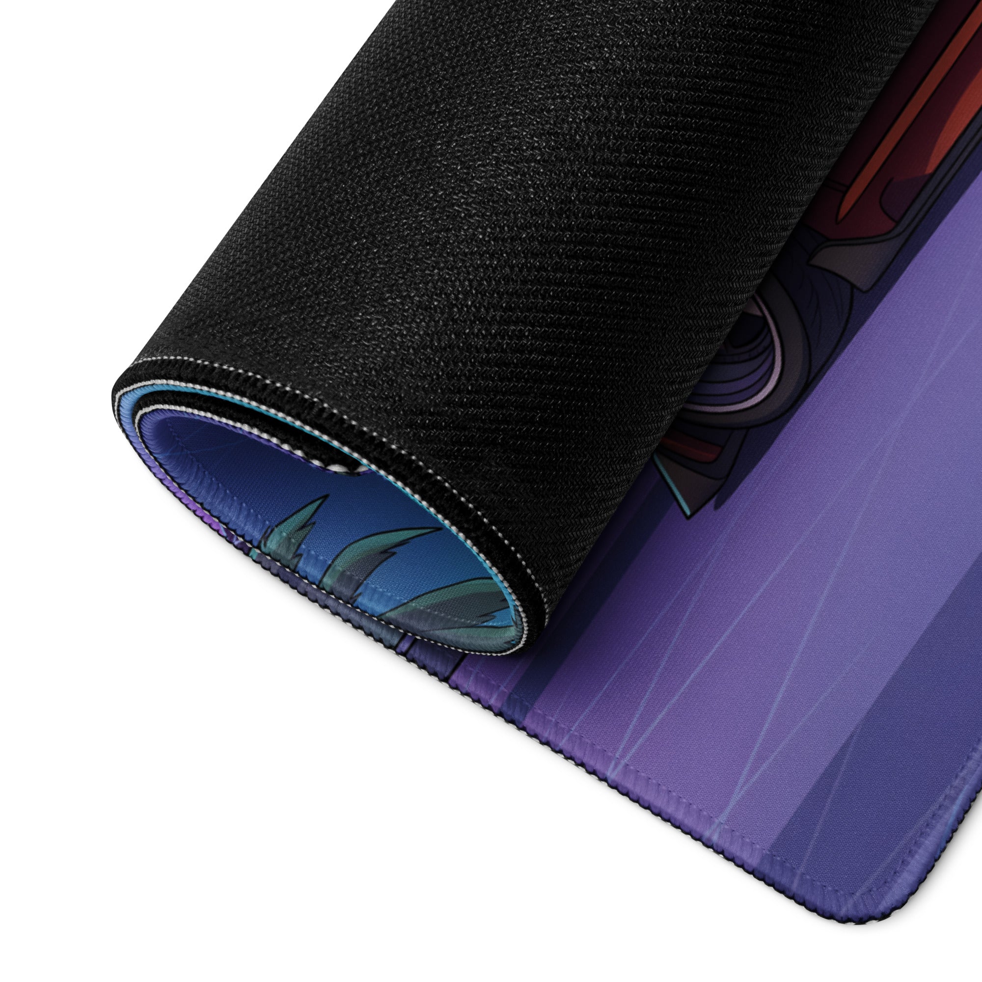Porsche Cayman Widebody Inspired Orange Purple Vaporwave Gaming Mouse Pad, Neon Sports Car Desk Mat with Retro Futuristic Palm Tree Sunset Artwork