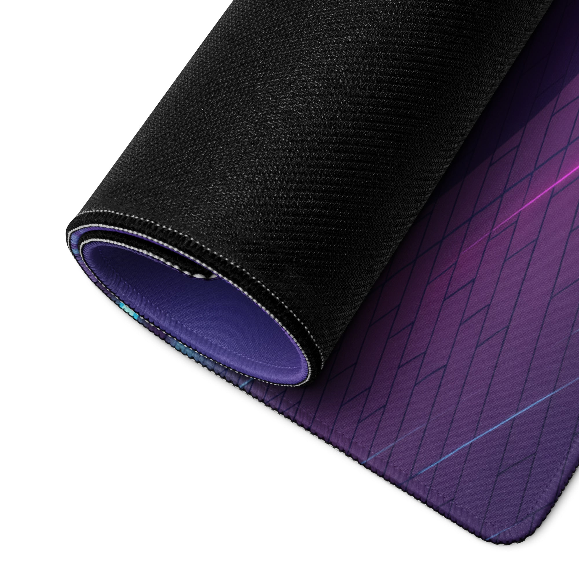 BMW M4 F82 Inspired Orange Purple Vaporwave Gaming Mouse Pad, Neon Sports Coupe Desk Mat with Retro Futuristic Waterfront City Artwork
