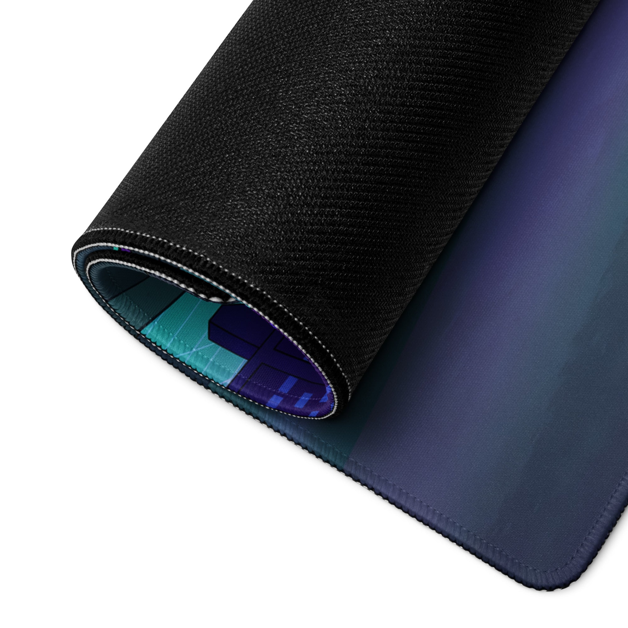 BMW M4 F82 Inspired White Purple Vaporwave Gaming Mouse Pad, Neon Sports Coupe Desk Mat with Futuristic Cyberpunk Overpass Artwork