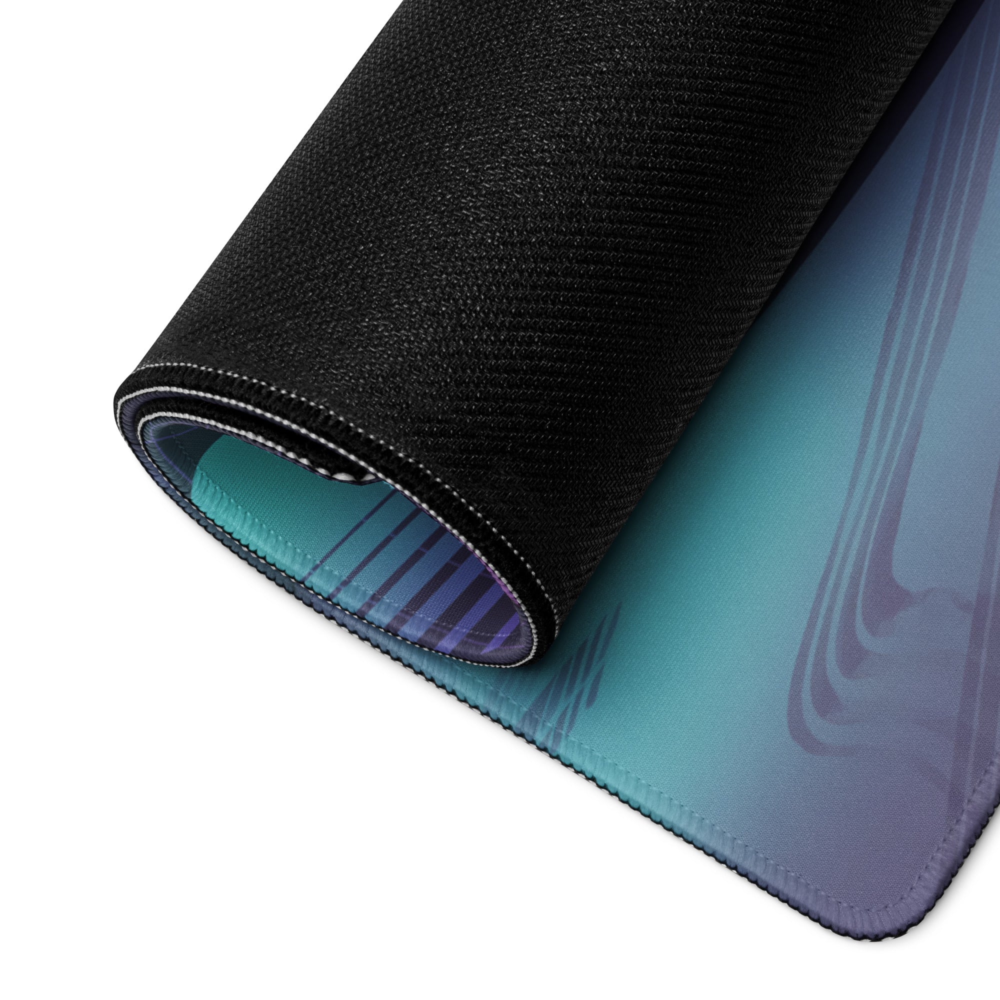 Porsche 911 Turbo S Inspired White Purple Vaporwave Gaming Mouse Pad, Neon Supercar Desk Mat with Retro Futuristic Performance Garage Artwork