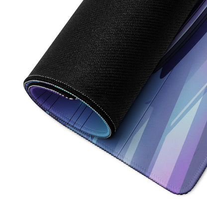 Porsche 911 Turbo 964 Inspired White Purple Vaporwave Gaming Mouse Pad, Retro Supercar Desk Mat with Neon Futuristic City Artwork