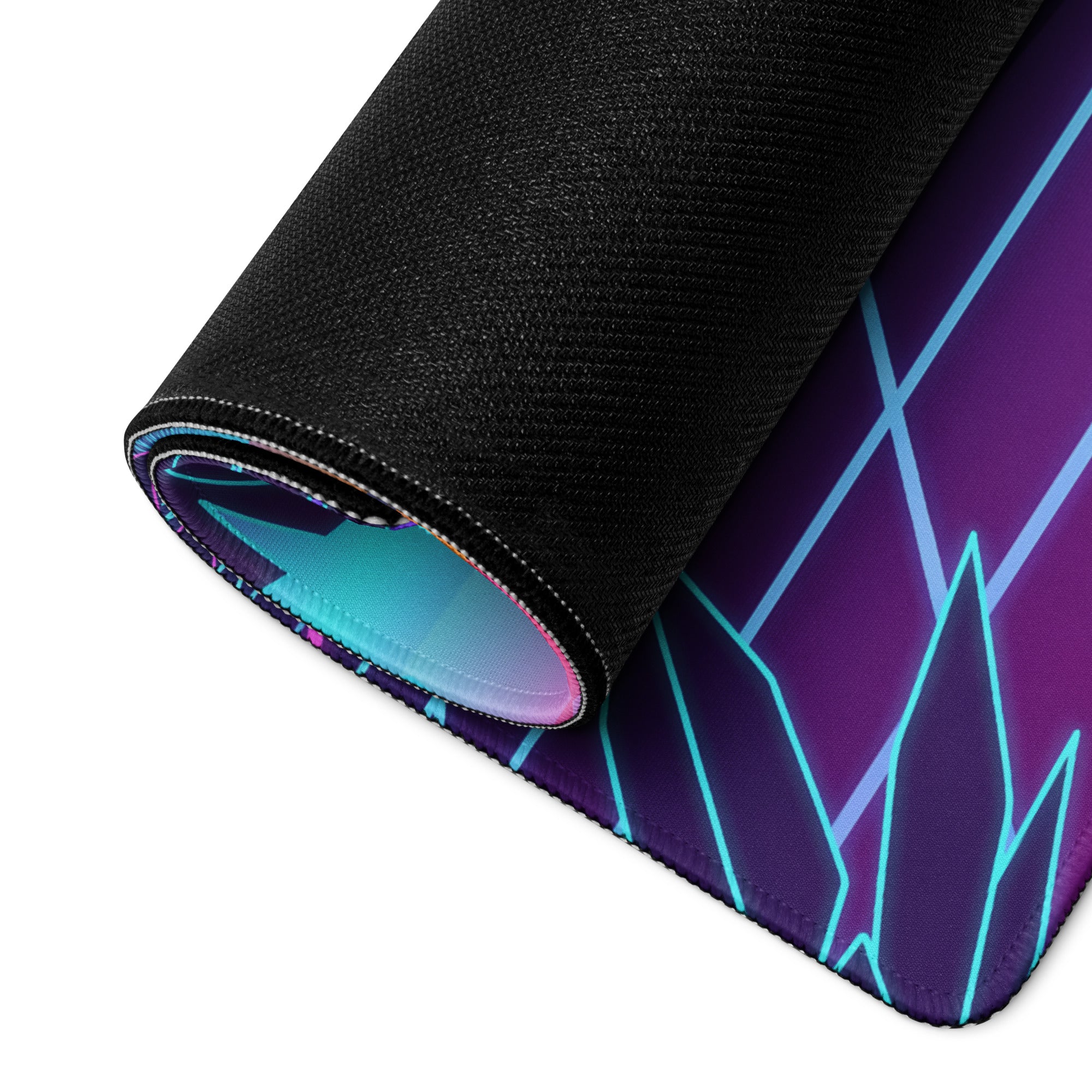 Porsche 911 Turbo 964 Inspired Orange Purple Vaporwave Gaming Mouse Pad, Classic Sports Car Desk Mat with Neon Grid Sunset and Palm Tree Artwork