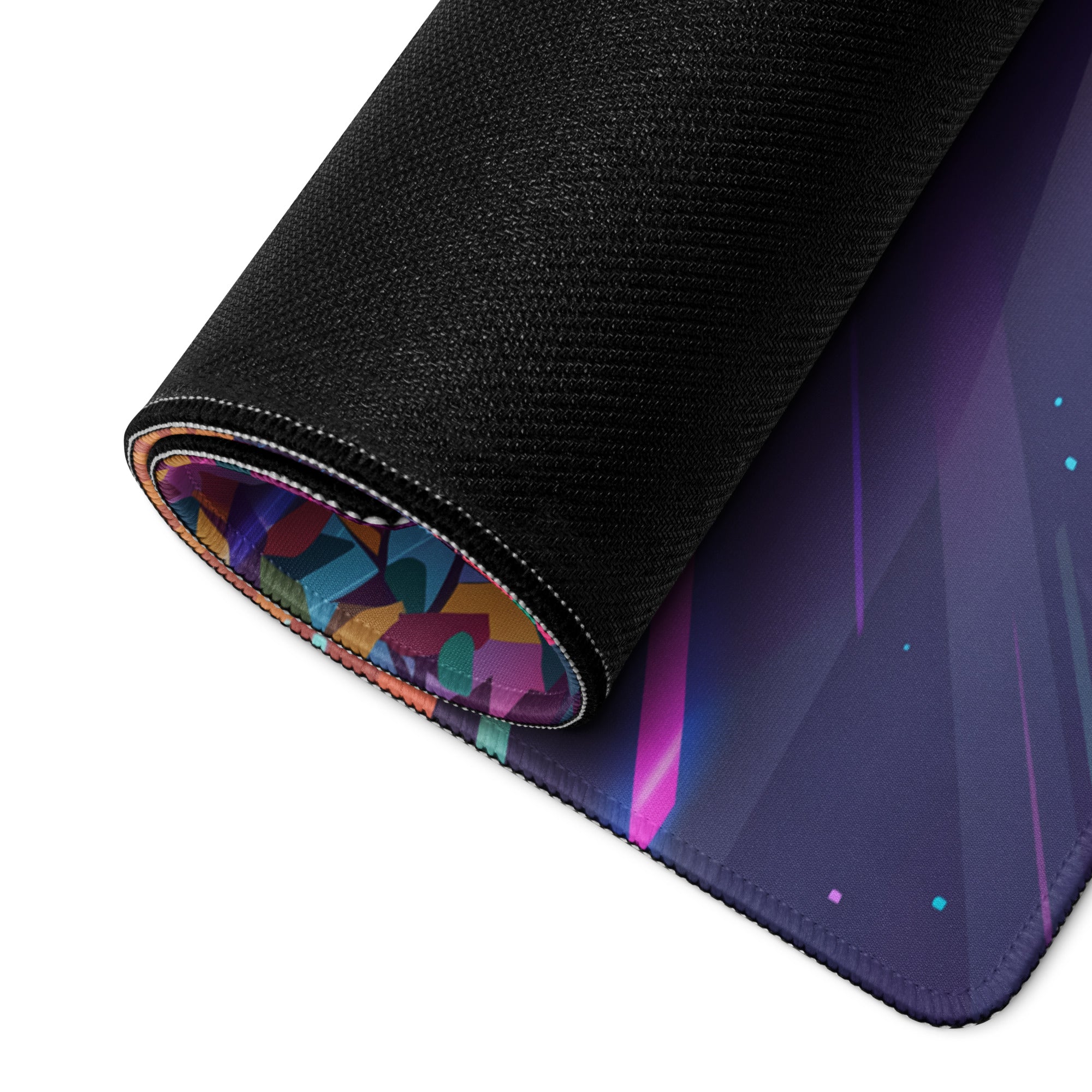 Plymouth Superbird Inspired Teal Pink Vaporwave Gaming Mouse Pad, Classic Winged Muscle Car Desk Mat with Neon Retro Futuristic Sunset Artwork