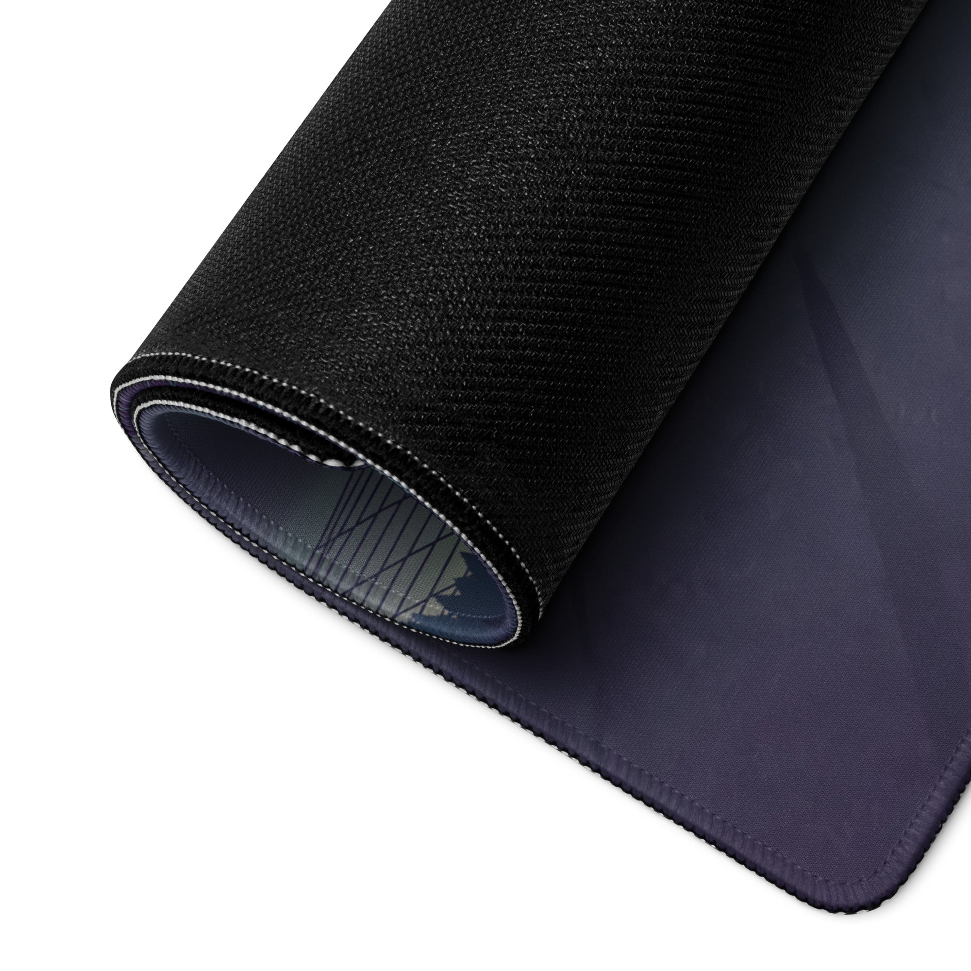 1969 Ford Mustang Fastback Inspired Blue Purple Vaporwave Gaming Mouse Pad, Classic Muscle Car Desk Mat with Neon Geometric Sunset Artwork