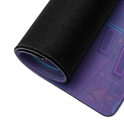 1969 Dodge Charger R/T Inspired Red Purple Vaporwave Gaming Mouse Pad, Classic American Muscle Car Desk Mat with Neon Retro Garage Artwork