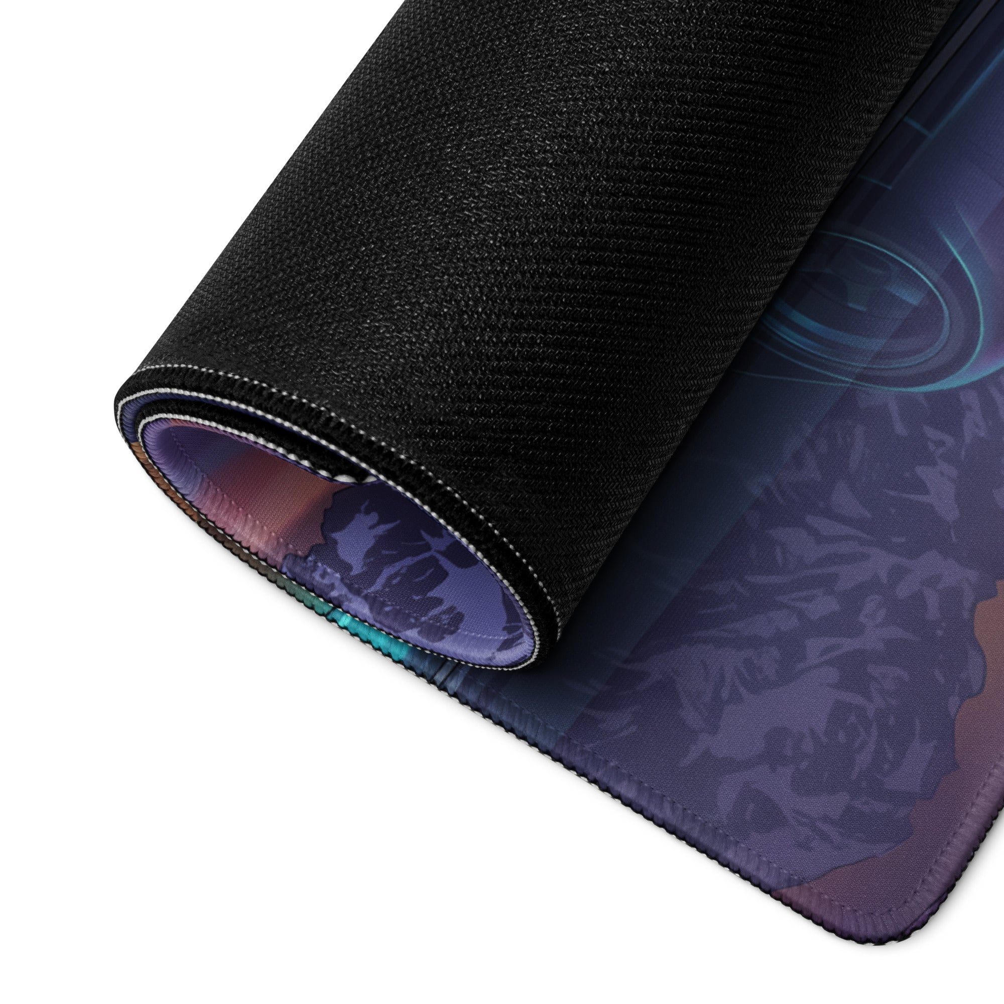 RWB Porsche 911 Turbo 964 Inspired Black Purple Vaporwave Gaming Mouse Pad, Classic Sports Car Desk Mat with Neon Mountain Sunset Artwork