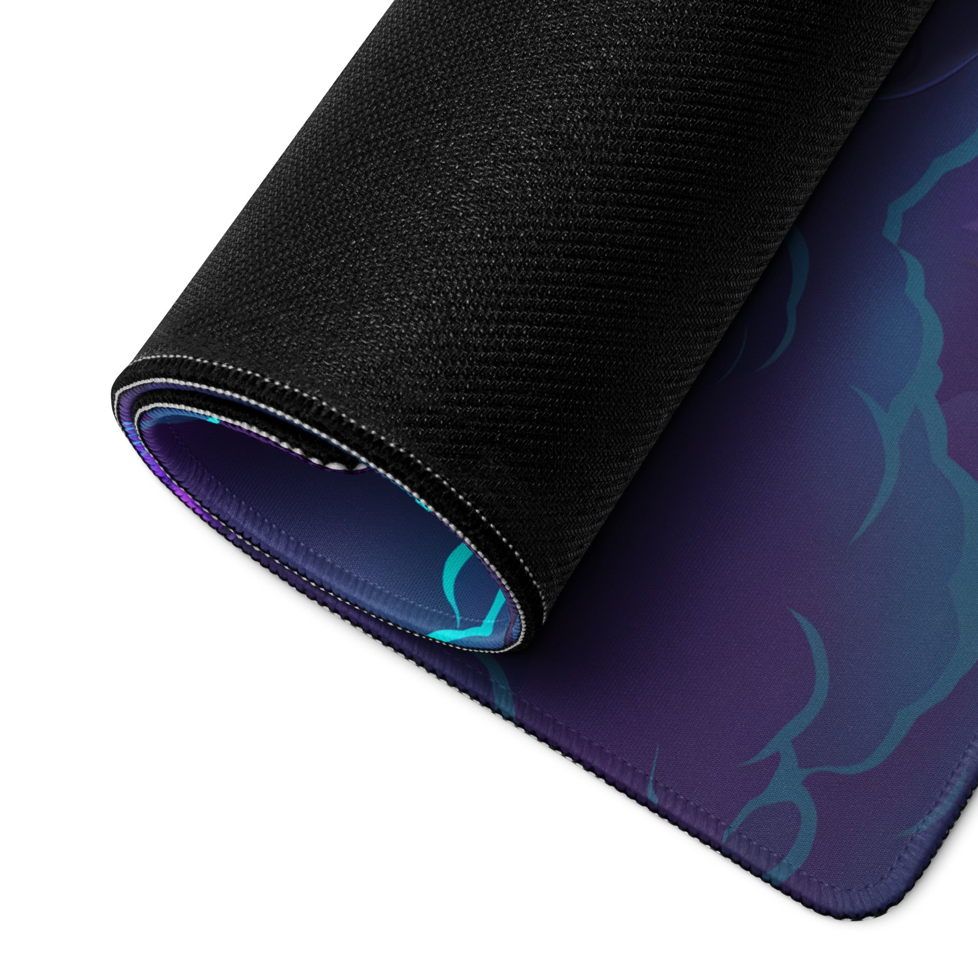 RWB Porsche 911 Turbo Inspired Purple Blue Vaporwave Gaming Mouse Pad, Neon Mountain Road Desk Mat with Retro Futuristic Crystal Artwork