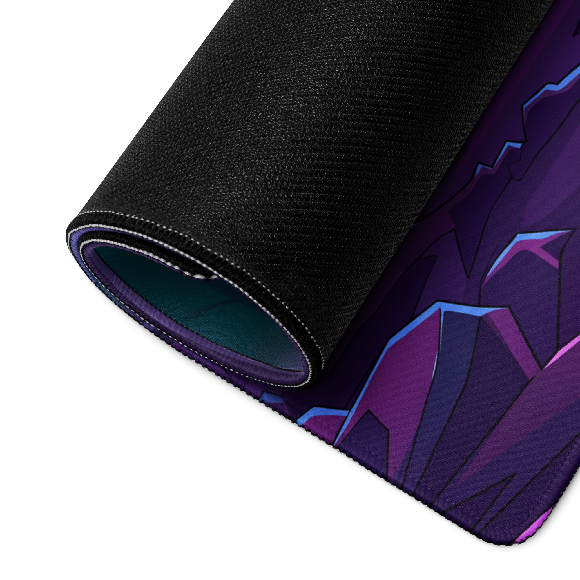 Vintage Car Inspired Red Purple Vaporwave Gaming Mouse Pad, Neon Haunted Forest Desk Mat with Moody Retro Japanese Sedan Artwork
