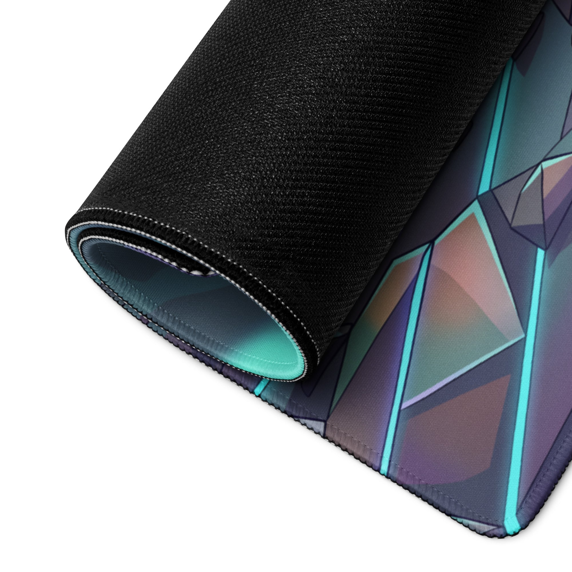 Volkswagen Type 2 Bus Inspired Orange Teal Vaporwave Gaming Mouse Pad, Neon Mountain Adventure Desk Mat with Retro Futuristic Camper Van Artwork