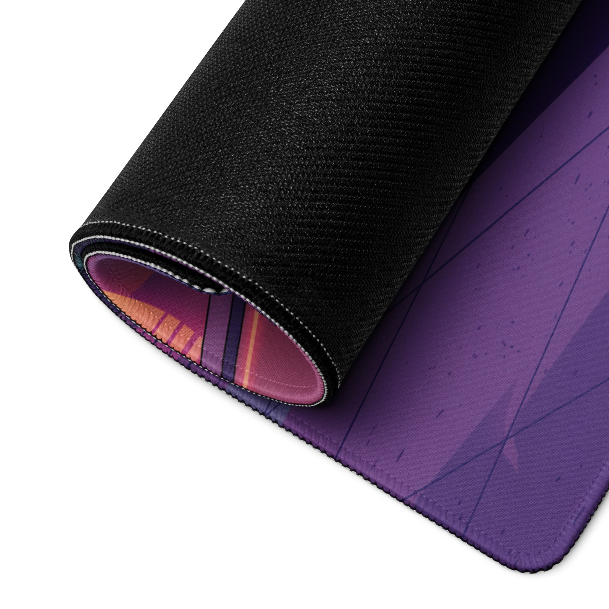 Porsche 911 964 Inspired Orange Purple Vaporwave Gaming Mouse Pad, Neon Miami Street Desk Mat with Retro Futuristic Classic Sports Car Artwork