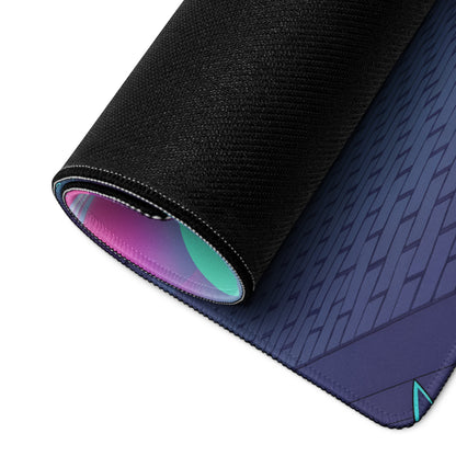 Porsche 911 964 Inspired Red Purple Vaporwave Gaming Mouse Pad, Neon City Street Desk Mat with Retro Futuristic Sports Car Artwork
