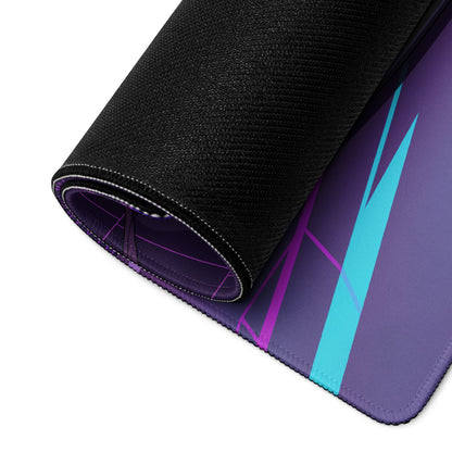Toyota Supra MK5 Inspired Green Vaporwave Gaming Mouse Pad, Neon JDM Sports Car Desk Mat with Retro Futuristic Forest Grid Art
